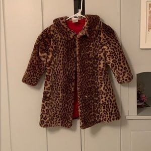 American Girl Brand Faux Fur Leopard Coat